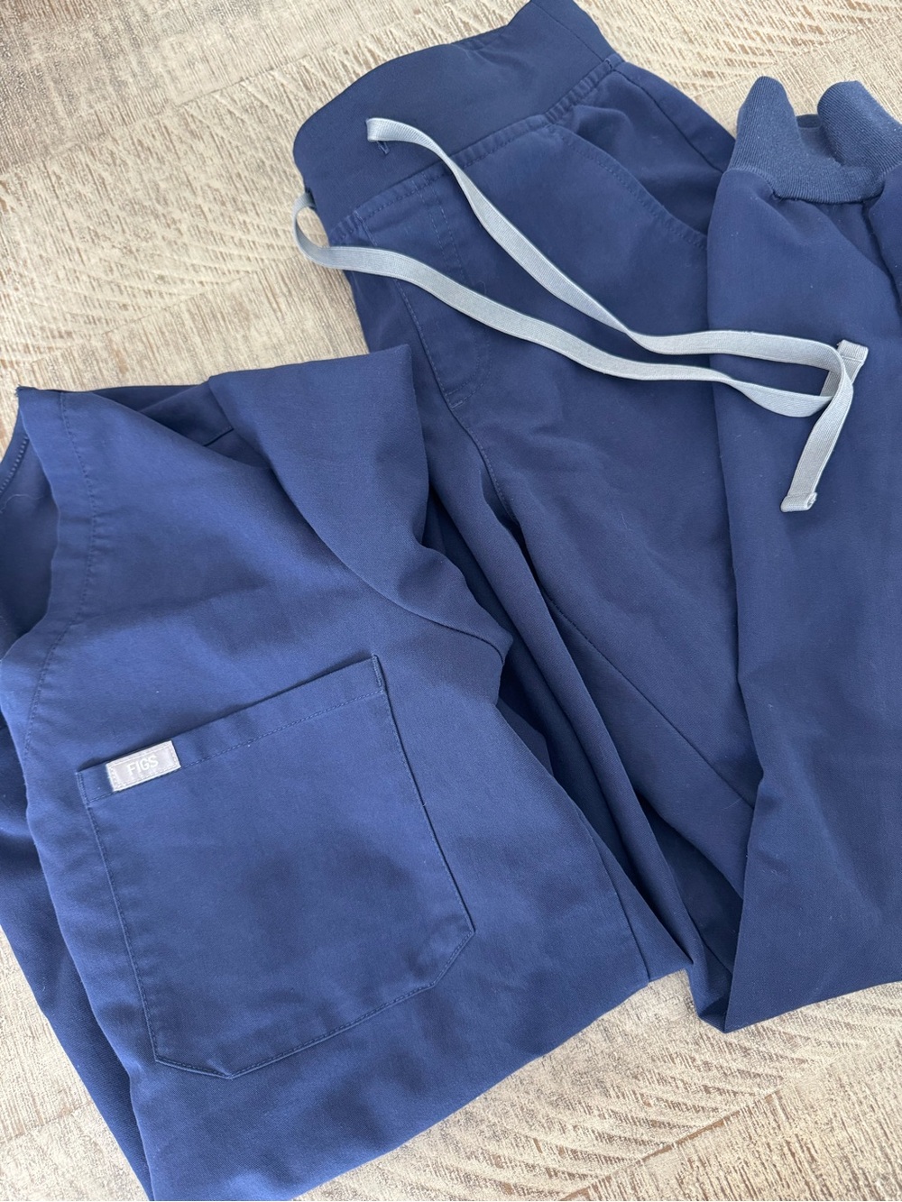 Figs Women's Scrub Top and Jogger Set in Navy Blue